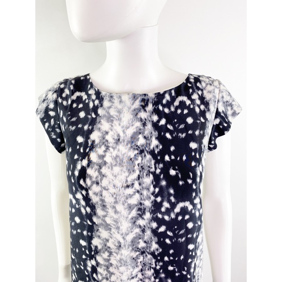 Joie WEAVER Gray Snow Leopard Silk Shift Dress - Picture 4 of 9